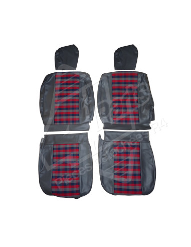 GARNITURES DE SIEGES / INTERIEUR COMPLET ECOSSAIS BLEU/ROUGE A PARTIR DE 1980