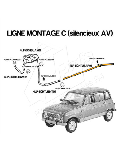 TUBE D'ECHAPPEMENT ARRIERE MODELE 1