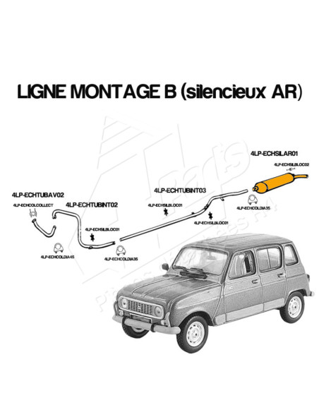 SILENCIEUX D'ECHAPPEMENT MONTAGE ARRIERE